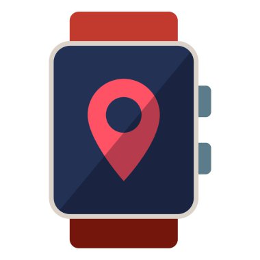 Dijital akıllı saat teknolojisi için düz simge.