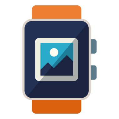 Dijital akıllı saat teknolojisi için düz simge.