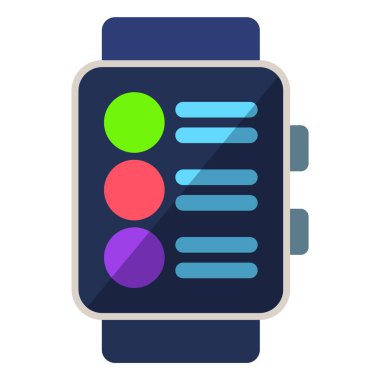 Dijital akıllı saat teknolojisi için düz simge.