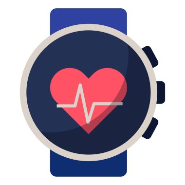 Dijital akıllı saat teknolojisi için düz simge.