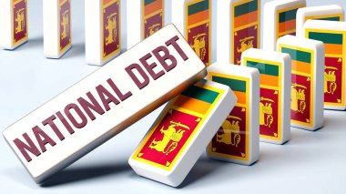 Sri Lanka and national debt, causing a national problem and a falling economy. National debt as a driving force in the possible decline of Sri Lanka.