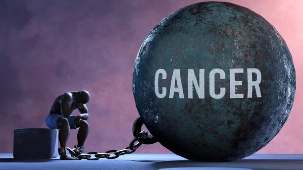Câncer Que Limita Vida Faz Sofrer Aprisionando Condição Dolorosa Fardo — Fotografia de Stock
