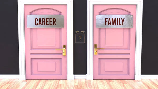 Kariyer Aile Hangisini Seçeceğine Karar Vermek Farklı Sonuçlara Açılan Kapılar — Stok fotoğraf