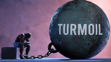Turmoil that limits life and make suffer, imprisoning in painful condition. It is a burden that keeps a person enslaved in misery.