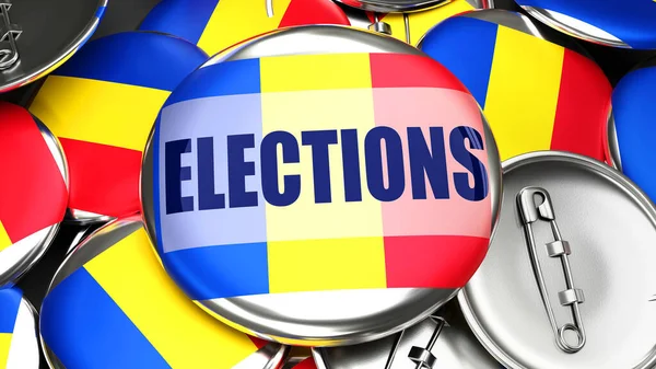 Roumanie Élections Boutons Épinglette Électorale Faits Main Pour Publicité Campagne — Photo