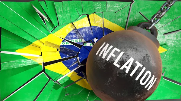 Inflação Brasil Grande Impacto Inflação Que Destrói País Causa Declínio — Fotografia de Stock