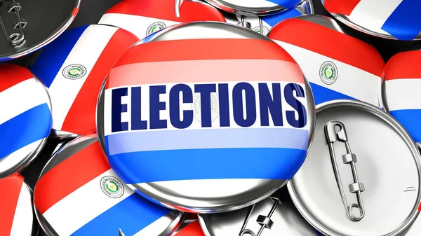 Paraguay Élections Boutons Épinglette Électorale Faits Main Pour Publicité Campagne — Photo