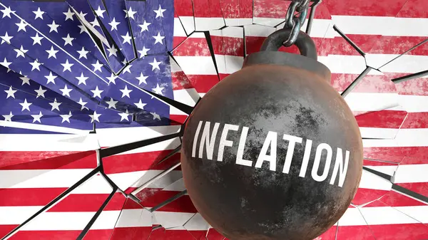 Inflationen Usa Minor Outlying Islands Stor Inverkan Inflation Som Förstör — Stockfoto