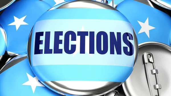 Somalia Elezioni Bottoni Automatici Elettorali Pubblicità Campagna Elettorale Sostegno Alla — Foto Stock