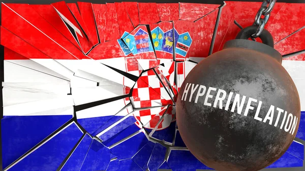 stock image Hyperinflation in Croatia - big impact of Hyperinflation that destroys the country and causes economic decline