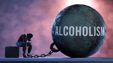 Alkolizm, acı, sefalet ve çaresizlik içindeki savunmasız ve acı çeken birine zincirlenmiş devasa ve taşınmaz bir ağırlıktır. Alkolizmin yarattığı soğuk ve trajik durum 