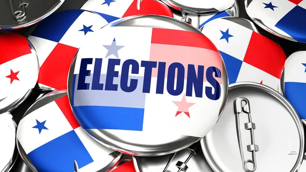Panama Élections Boutons Épinglette Électorale Faits Main Pour Publicité Campagne — Photo