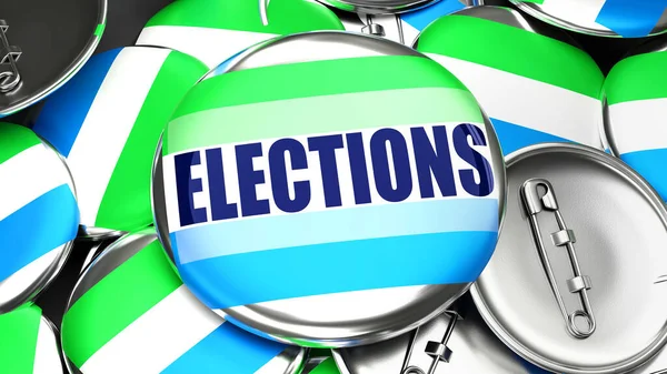 塞拉利昂与选举 手工制作的选举回扣 用于在选举中宣传 竞选和支持塞拉利昂 — 图库照片