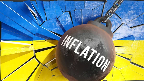 Inflación Ucrania Gran Impacto Inflación Que Destruye País Causa Declive — Foto de Stock