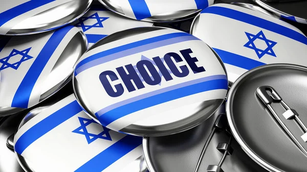 Choice Israel Colorful Handmade Electoral Campaign Buttons Promotion Choice Israel — Stock Photo, Image