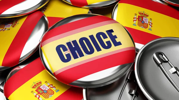 Choice Spain Colorful Handmade Electoral Campaign Buttons Promotion Choice Spain — Stock Photo, Image