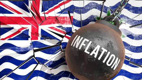 Inflación Territorio Británico Del Océano Índico Gran Impacto Inflación Que — Foto de Stock