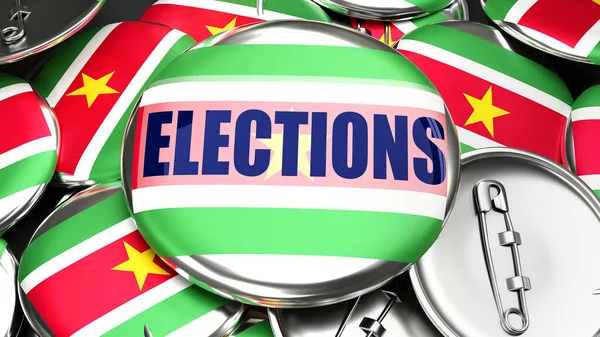 Suriname Élections Boutons Épinglette Électorale Faits Main Pour Publicité Campagne — Photo