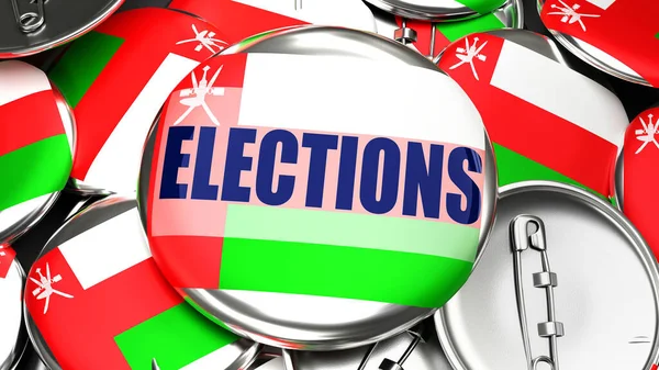 Oman Wybory Ręcznie Robione Przyciski Wyborcze Reklamy Kampanii Wspierania Omanu — Zdjęcie stockowe
