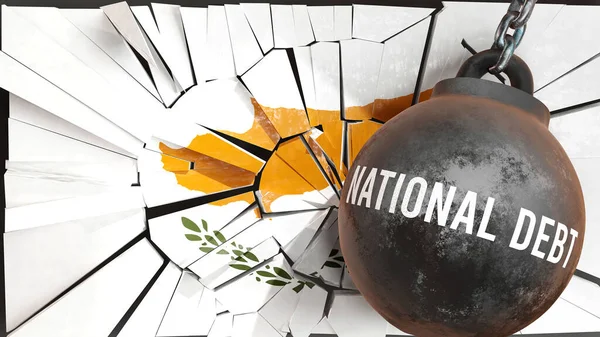 Nationale Schuld Cyprus Grote Impact Van Nationale Schuld Die Het — Stockfoto