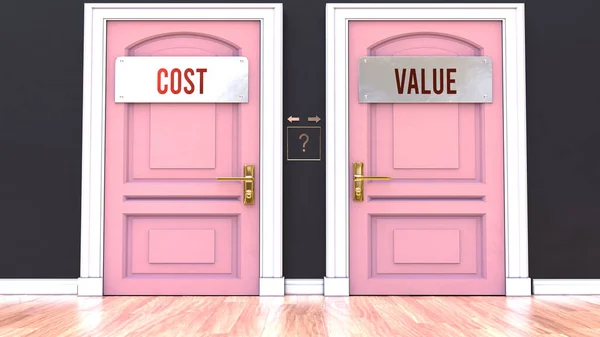Making Choice Deciding Favor Either Cost Value Two Different Paths — Stock Photo, Image