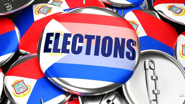 Sint Maarten Dutch Part Elections Botones Pinback Electorales Hechos Mano —  Fotos de Stock