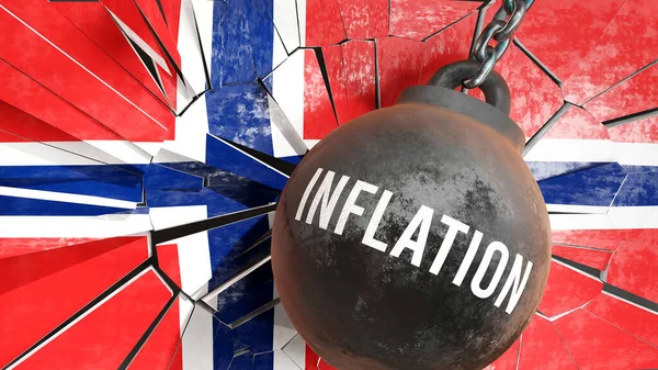 노르웨이 인플레이션 나라를 파괴하고 침체를 초래하는 인플레이션 — 스톡 사진