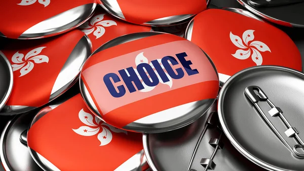 Выбор Гонконге Красочные Кнопки Предвыборной Кампании Ручной Работы Продвижения Выбора — стоковое фото