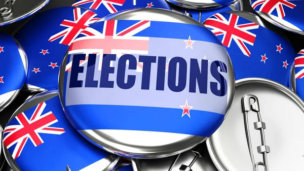 Nouvelle Zélande Élections Boutons Épinglette Électorale Faits Main Pour Publicité — Photo