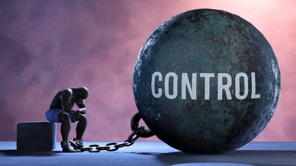 Control - a gigantic and unmovable weight chained to a vulnerable and suffering person in pain, misery and helplessness. Cold and tragic condition created by Control
