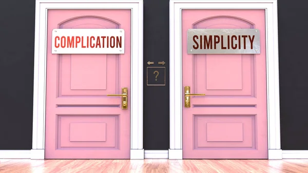 Eine Wahl Treffen Und Sich Für Komplikation Oder Einfachheit Entscheiden — Stockfoto