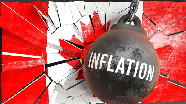 Infláció Kanadában Infláció Nagy Hatása Amely Elpusztítja Országot Gazdasági Hanyatlást — Stock Fotó