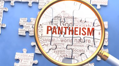 Panteizm, birden fazla hayati kavram ve fikirle birlikte doğrudan Panteizm ile ilgili olarak yakından inceleniyor. Bir bulmacanın birçok parçası bir bütün olarak birleşir..