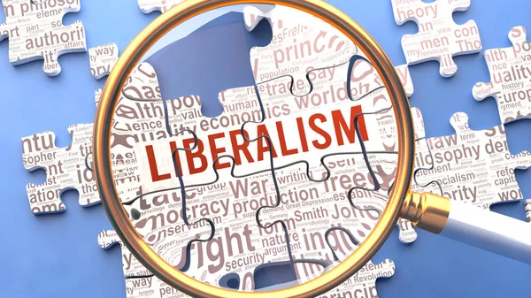 Liberalismo Está Siendo Examinado Cerca Junto Con Múltiples Conceptos Ideas —  Fotos de Stock