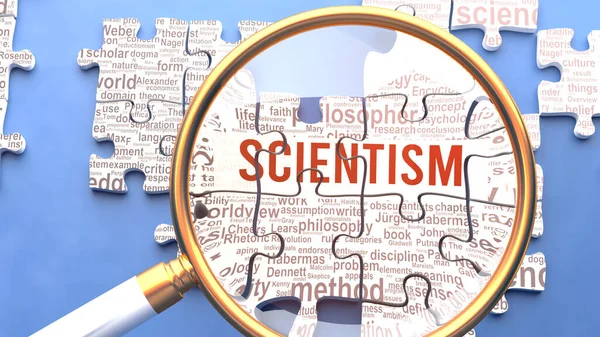 Scientism Being Closely Examined Multiple Vital Concepts Ideas Directly Related — Stock Photo, Image