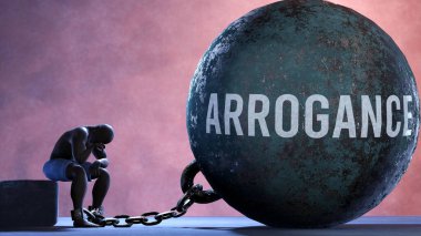 Kibir, kibir ile mücadele eden insanları gösteren bir metafor. Kibirli ve bitkin biri. Kendini beğenmiş. Bitmek bilmeyen bir mücadele yüzünden bitkin ve depresif.