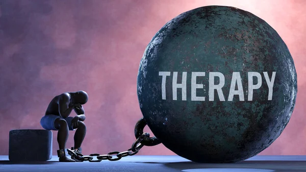 Terapi Insanların Terapiyle Mücadelesini Gösteren Bir Metafor Stifa Etmiş Tükenmiş — Stok fotoğraf