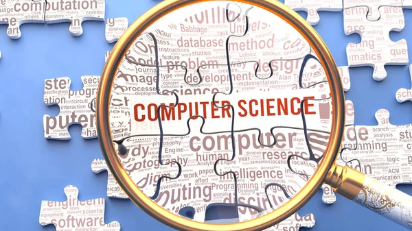 Ciência Computação Está Sendo Examinada Conjunto Com Vários Conceitos Ideias — Fotografia de Stock