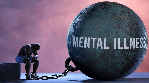 Enfermedad Mental Una Metáfora Que Muestra Lucha Humana Con Enfermedad — Foto de Stock