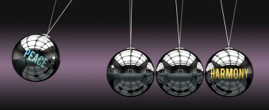 Barış bizi Harmony 'ye götürür. Barışın uyum hareketini başlattığı ve ona enerji verdiği bir metafor. Barış ve uyum arasındaki neden ve sonuç ilişkisi.