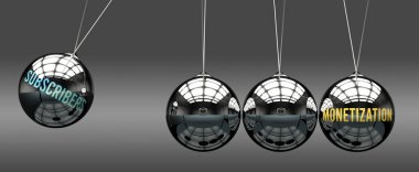 Aboneler Monetization 'a öncülük eder. Abonelerin Monetizasyonu harekete geçirmek için güç verdiği bir metafor. Abone ve Para Takipçileri arasındaki neden ve sonuç ilişkisi.