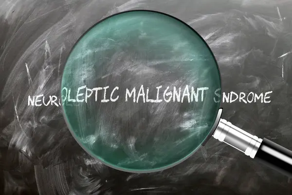 stock image Neuroleptic Malignant Syndrome - learn, study and inspect it. Taking a closer look at neuroleptic malignant syndrome. 