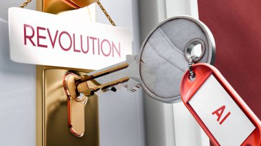 Ai devrime öncülük ediyor - devrimin kilidini açmak için bir anahtar. Ai 'nin devrime ulaşmanın anahtarı olduğunu gösteren anahtar bir metafor. Devrimi başlatmak için gerekli bir unsurdur..