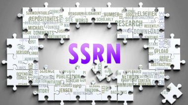 Önemli konularla ilgili karmaşık bir konu olarak Ssrn. Bir bulmaca ve kelime bulutu olarak resmedilmiş en önemli fikir ve cümlelerden oluşan bir bulmaca..