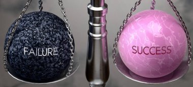 Başarısızlık ya da Başarı - iki seçeneği tartmak, mevcut seçenekler. Başarısızlık ya da başarı arasında seçim yapmak. Geleceği belirleyen iki farklı eylem biçimi. Hayatın seçimlerinin mecazi bir temsili..