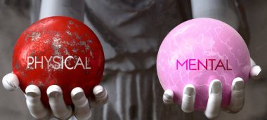 Fiziksel ya da zihinsel - iki seçenek arasında karar ver. Bir seçim sunan Yunan heykeli: fiziksel ya da zihinsel değerlerini tartan. Artılarına ve eksilerine bakıyorum. Olasılıklar sunuluyor.