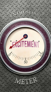 Heyecan ve coşku tam ölçekte, çok yüksek seviyede heyecan gösteriyor, aşırı yükleniyor, çok fazla. Maksimum değer, standartların ötesinde.. 