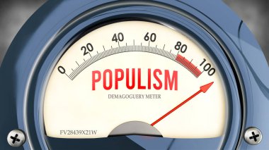 Popülizm ve Demagoji Ölçeği tam ölçekte, çok yüksek bir popülizm gösteriyor, aşırı yüklenme, çok fazla. Maksimum değer, standartların ötesinde.. 