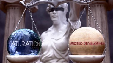 Olgunlaşma ya da Durdurulmuş Gelişme seçim olarak, iki seçenek var. İki alternatif sunan Yunan heykeli: olgunlaşma veya tutuklu kalkınma, değerlerini tartmak.