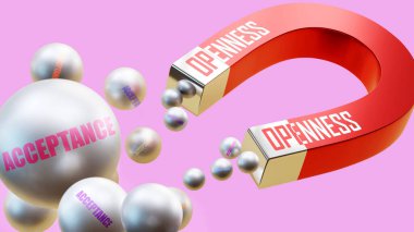 Kabullenme getiren açıklık. Açıklığın kabul görmenin birçok parçasını çektiği bir mıknatıs metaforu. Açıklık ve kabul arasındaki neden ve sonuç ilişkisi.